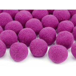 Pompony pluszowe PartyDeco 2cm Różowe